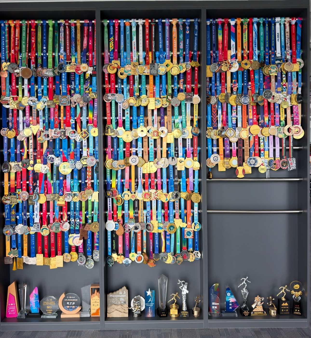 Display of medal samples and ribbons